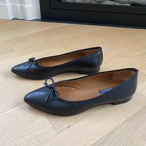 Margaux “The Point” Black Nappa Leather Ballet Flats Size 39.5